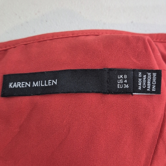 Karen Millen Sleeveless Bodycon Midi Dress w/Crochet Front/Back Inlay - Size 4 - Picture 10 of 13